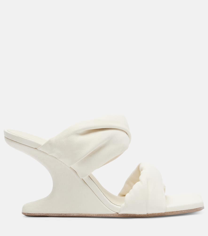 Rick Owens Twisted Cantilever 80 Leather Mules In White