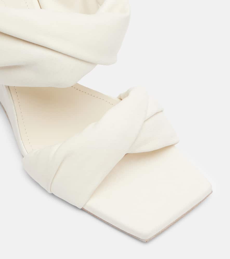 Rick Owens Twisted Cantilever 80 Leather Mules In White