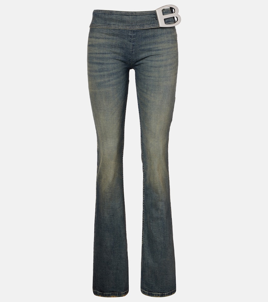 Balenciaga Low-rise Bootcut Jeans In Green