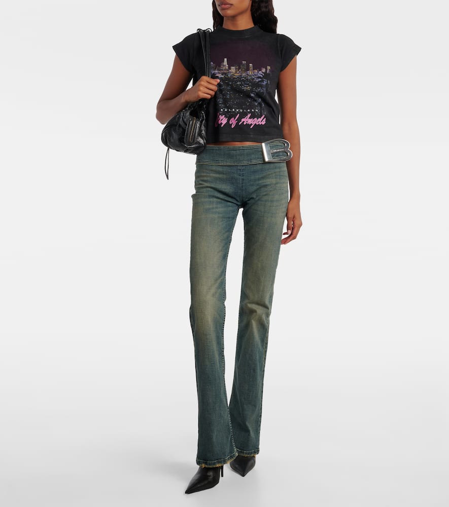 Balenciaga Low-rise Bootcut Jeans In Green