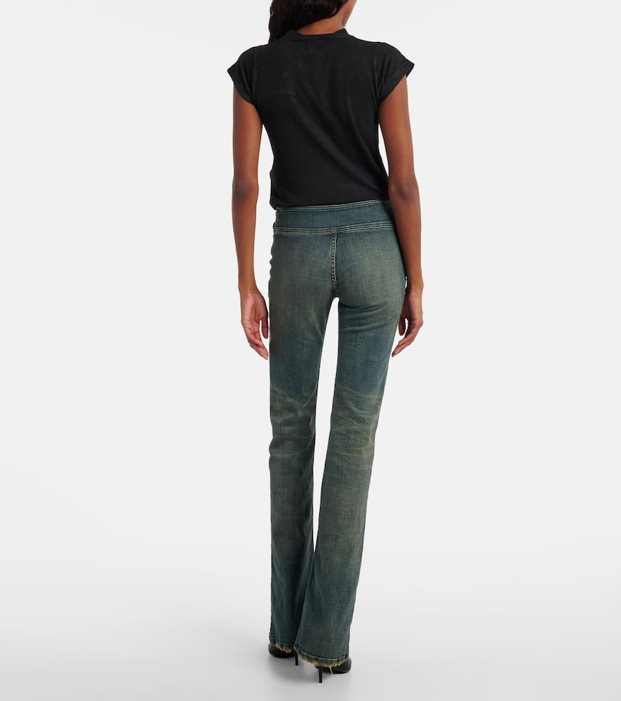 Balenciaga Low-rise Bootcut Jeans In Green
