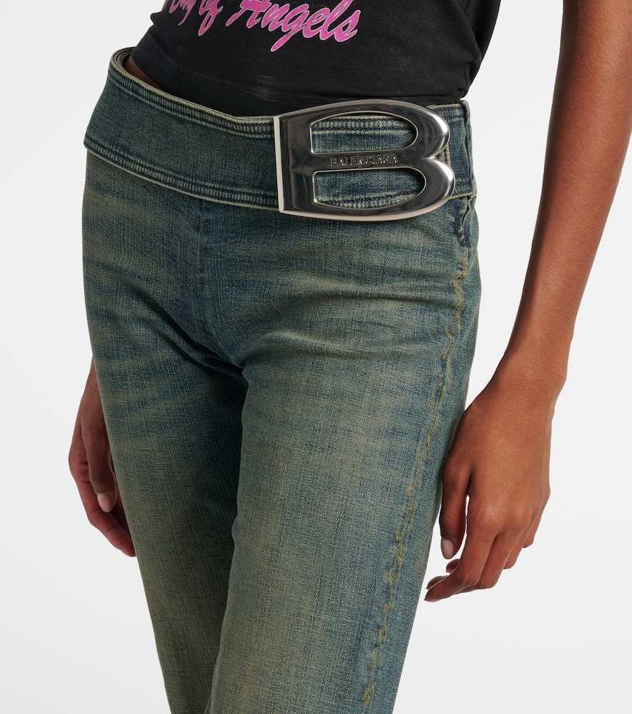 Balenciaga Low-rise Bootcut Jeans In Green