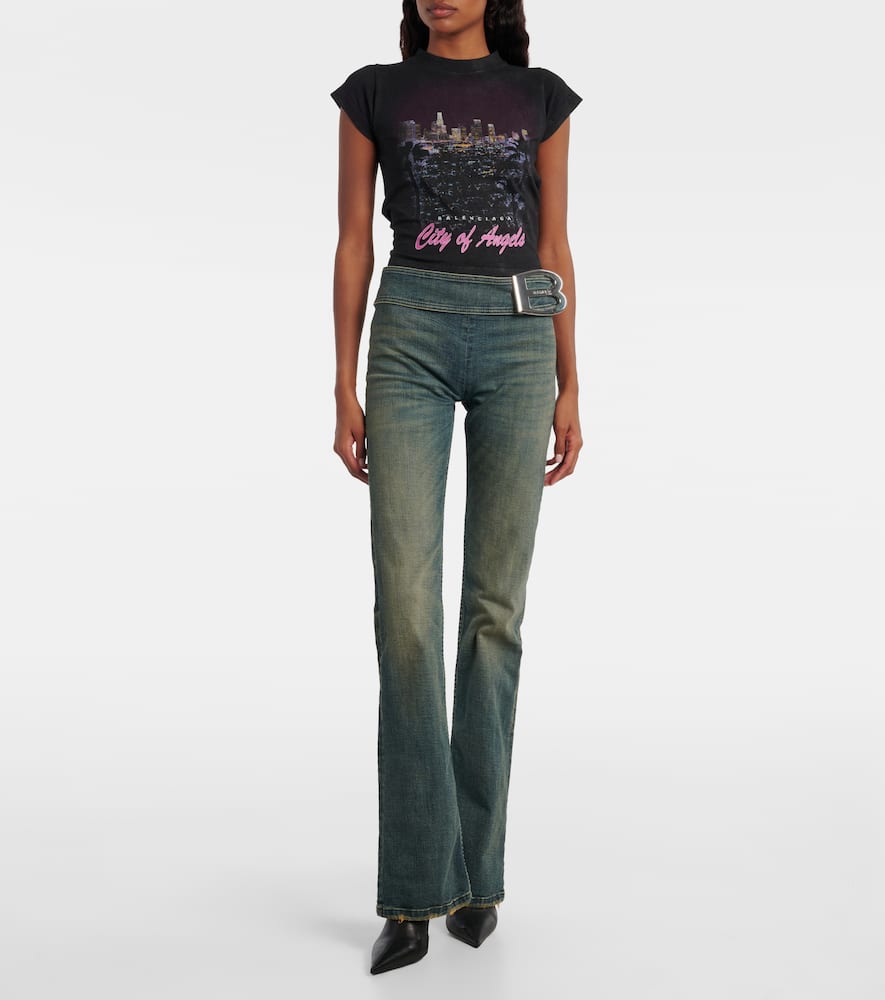 Balenciaga Low-rise Bootcut Jeans In Green