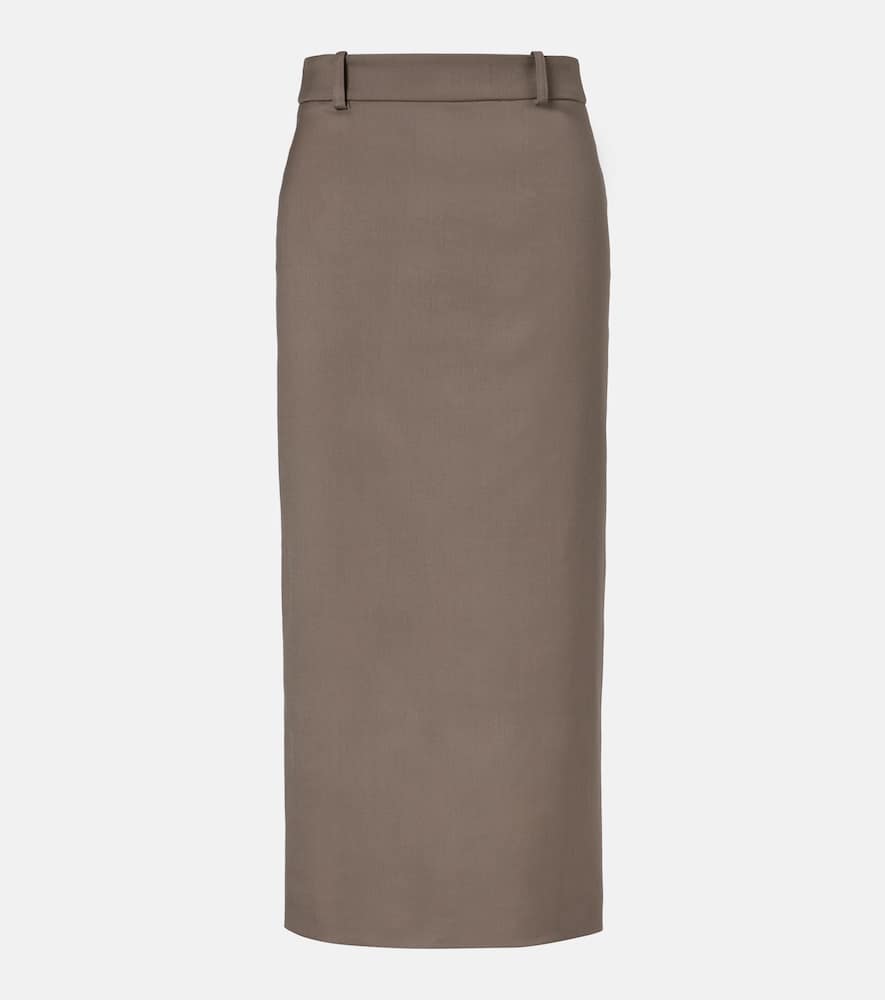 The Frankie Shop Alrose Midi Skirt In Gray