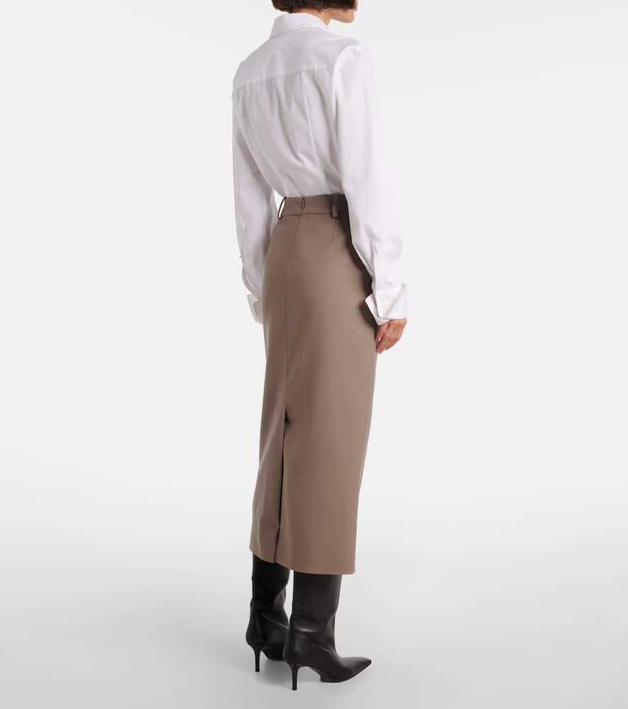 The Frankie Shop Alrose Midi Skirt In Gray