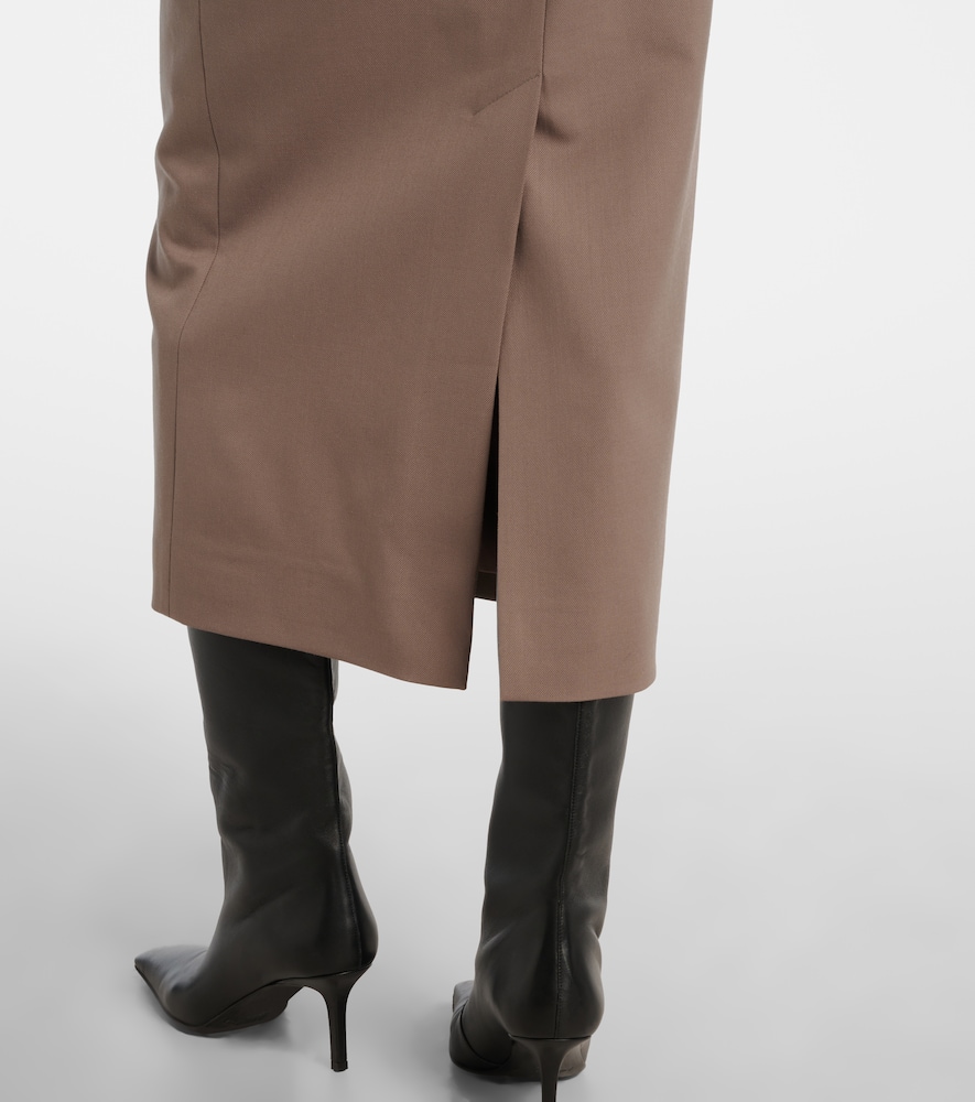 The Frankie Shop Alrose Midi Skirt In Gray