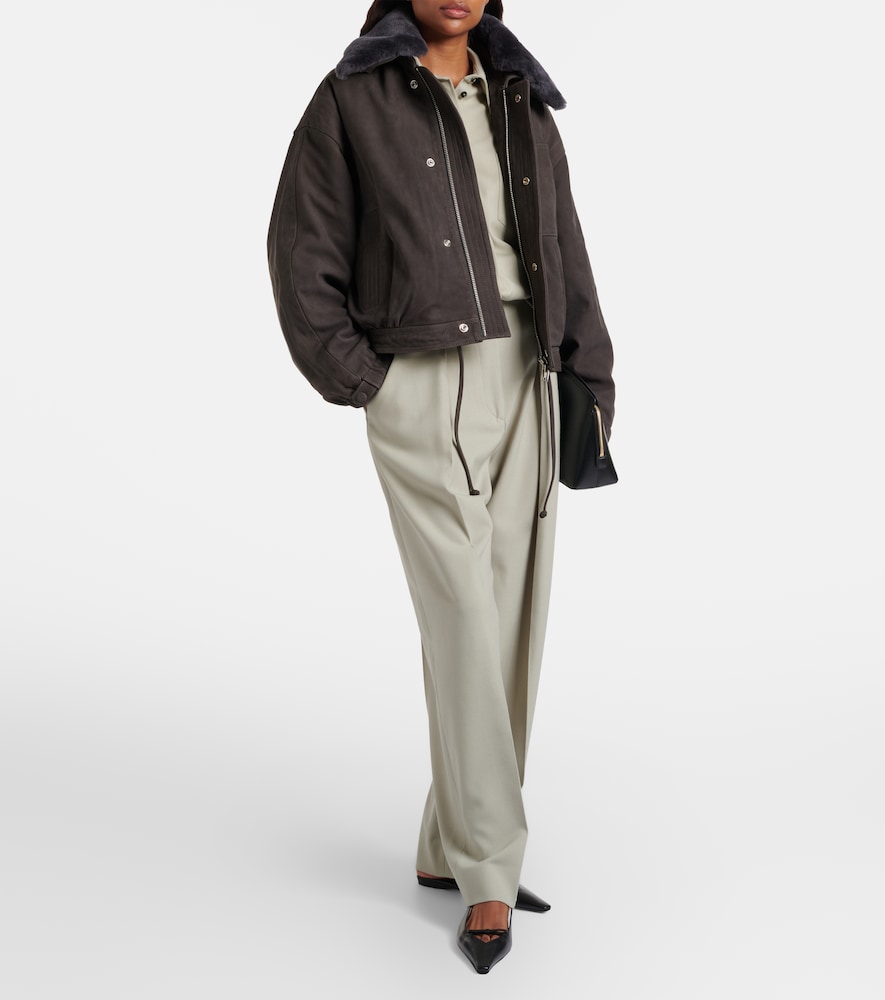 Victoria Beckham Victoria Beckham Blouson Aus Veloursleder Mit Shearling 
