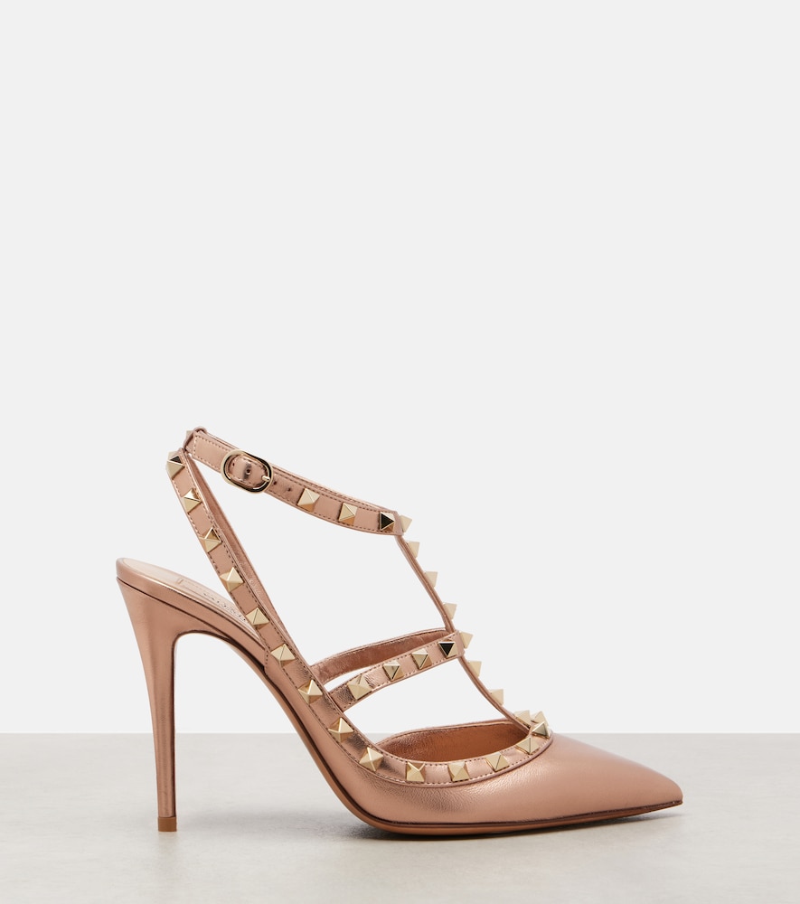  Valentino Garavani Valentino Garavani Pumps Rockstud 100 Aus Metallic-leder 