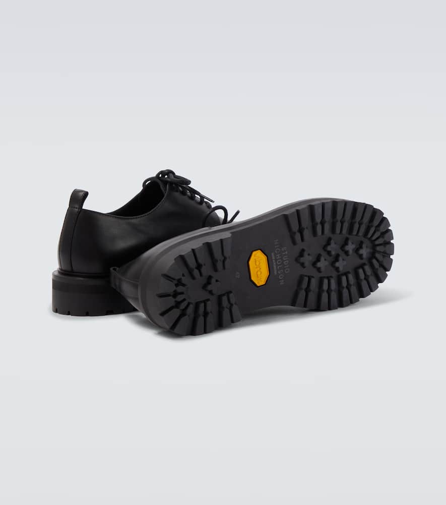Studio Nicholson Jackson Leather Derby Shoes In Black