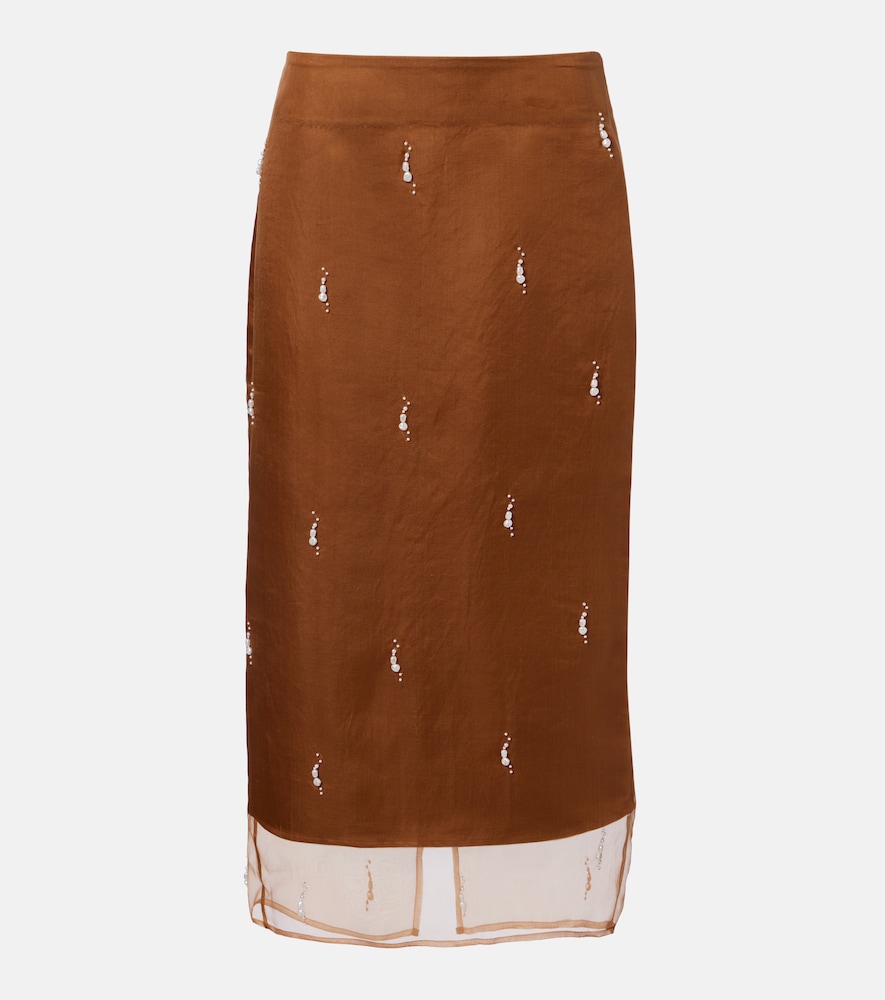Rohe Róhe Embellished silk organza midi skirt