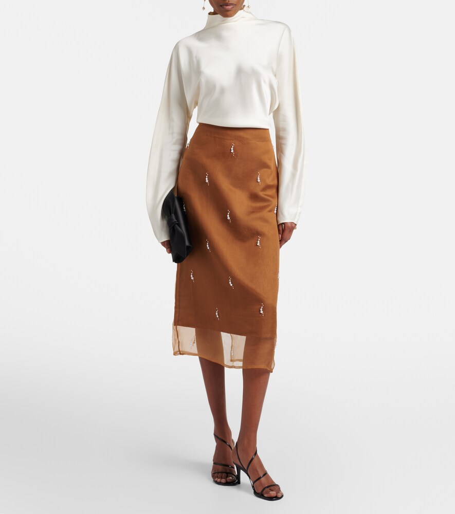  Rohe Róhe Verzierter Midirock Aus Seidenorganza 