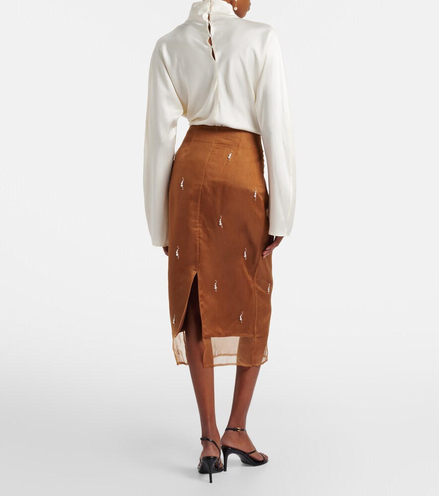  Rohe Róhe Verzierter Midirock Aus Seidenorganza 