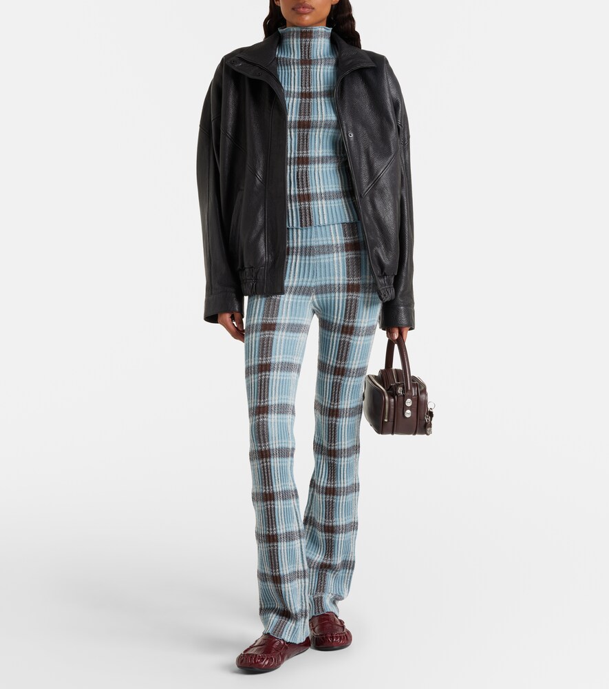  Acne Studios Acne Studios Kosa Checked Wool-blend Top 