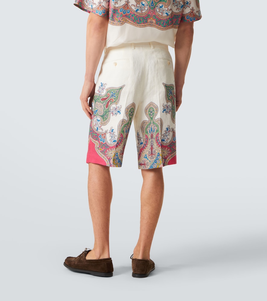  Etro Etro Paisley Linen Bermuda Shorts 