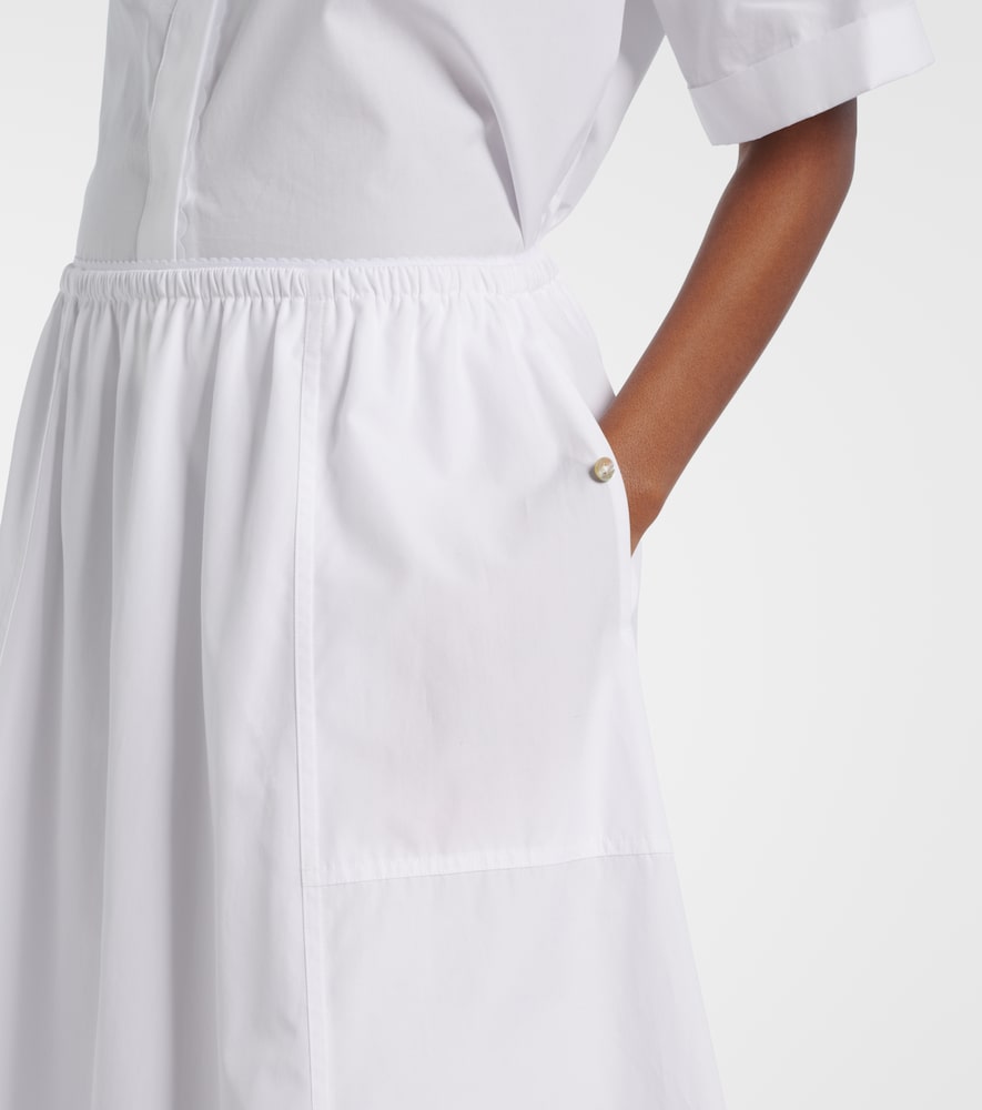  Vince Vince Scalloped Cotton Poplin Midi Skirt 