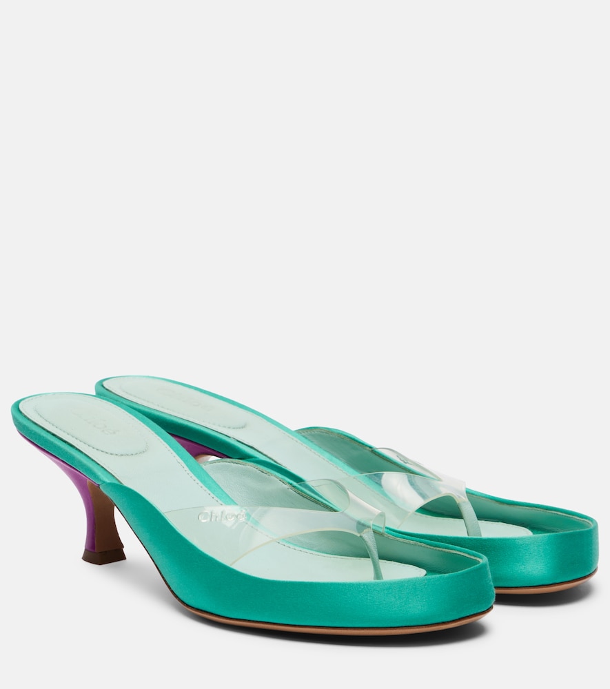 Chloe Chloé Junie satin and TPU thong sandals