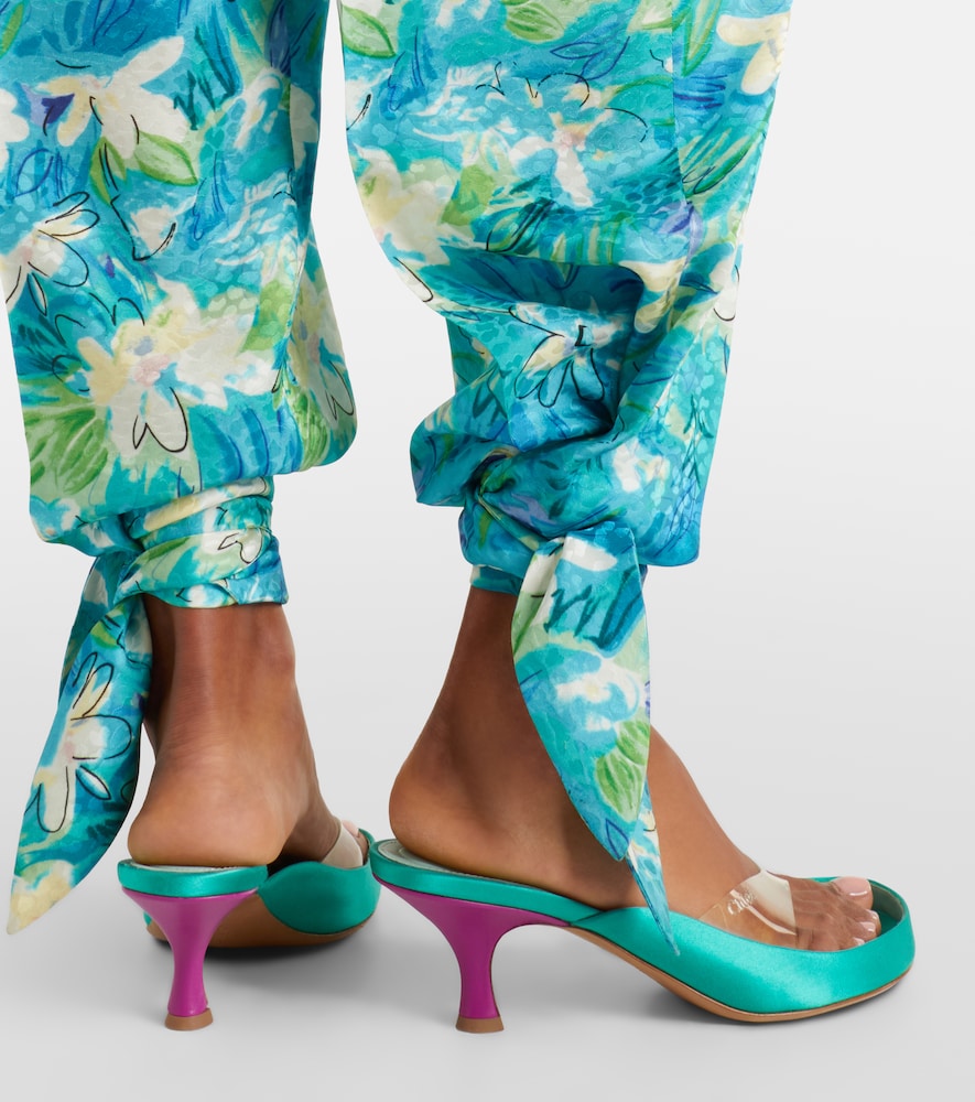 Chloé Junie satin and TPU thong sandals