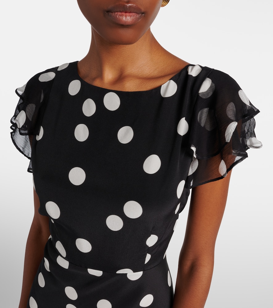 Ordinia Polka-Dot Silk Cocktail Dress