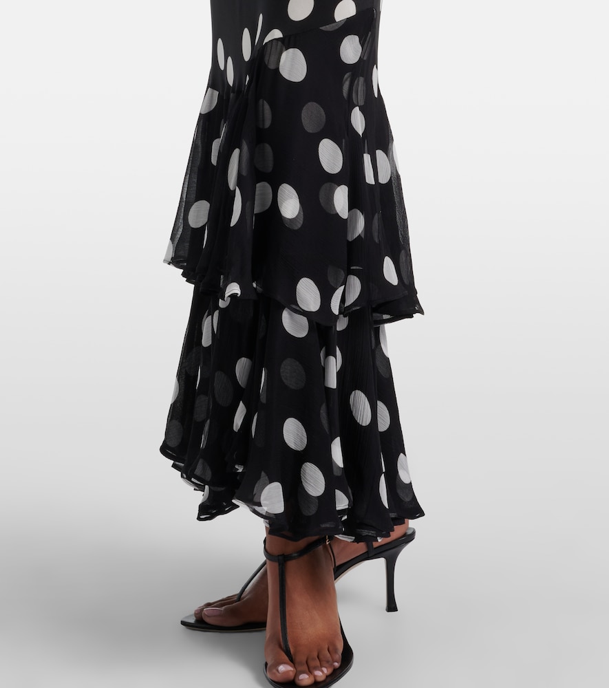 Ordinia Polka-Dot Silk Cocktail Dress