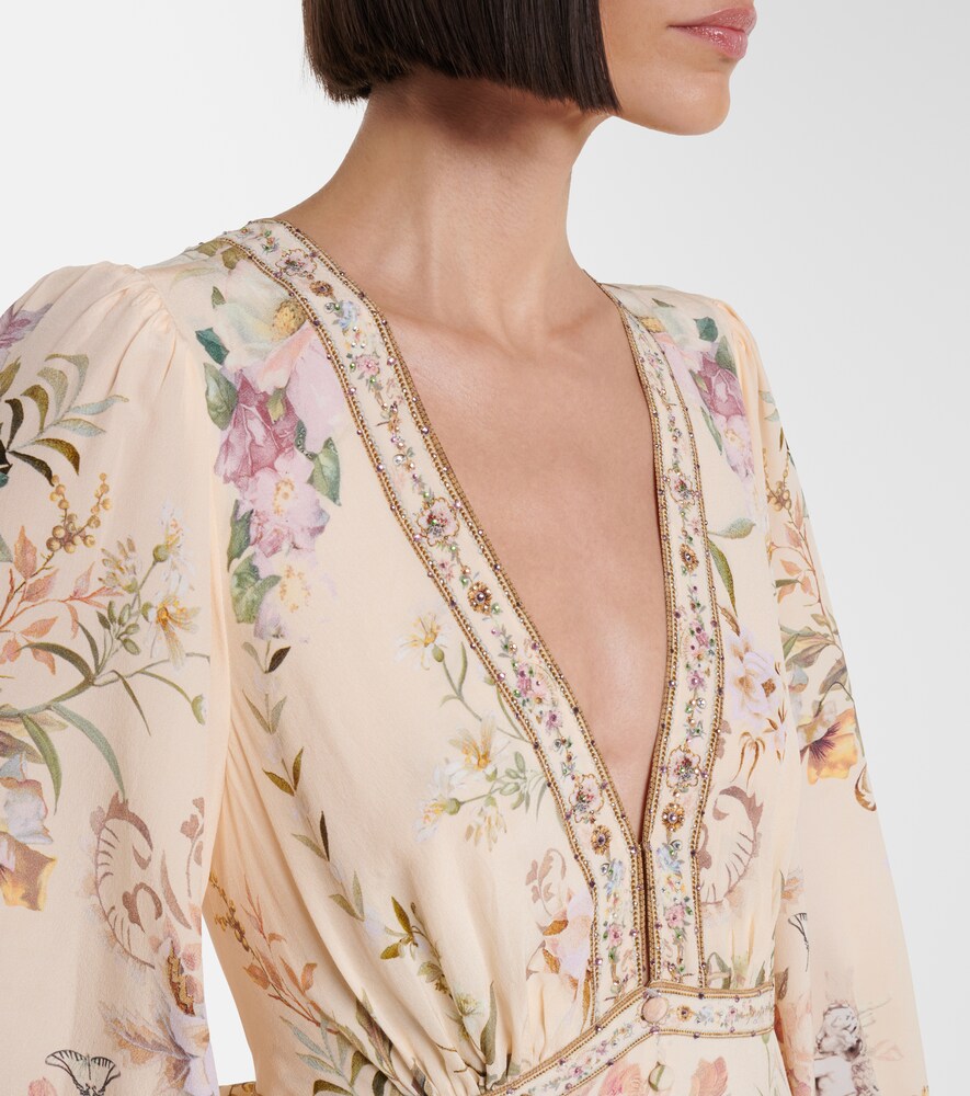  Camilla Camilla Embellished Floral Silk Minidress 
