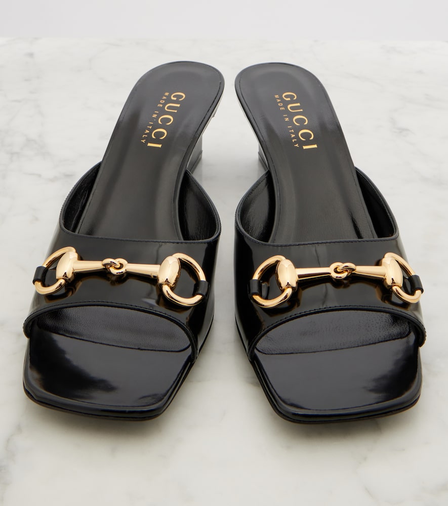  Gucci Gucci Signora Horsebit Patent Leather Mules 