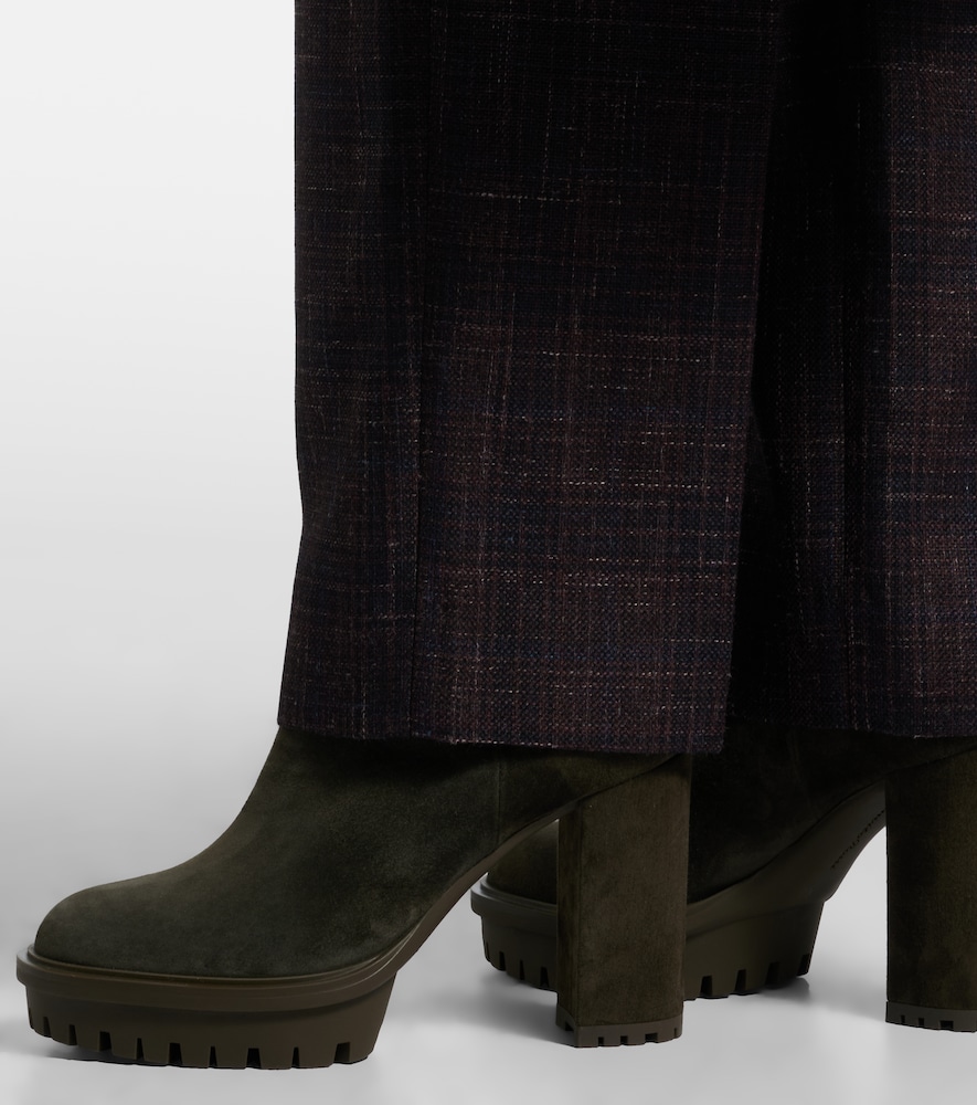 Gianvito Rossi Barry suede platform ankle boots