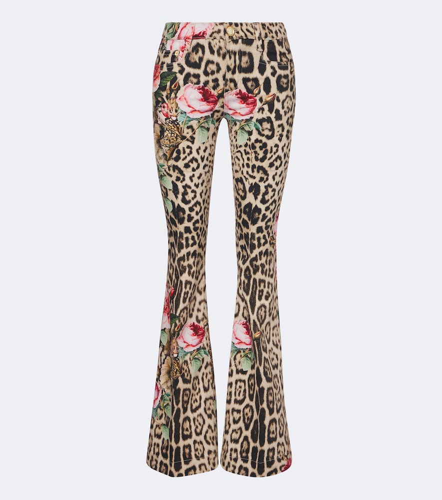 Roberto Cavalli Jean flared imprim lopard et fleurs 750 €