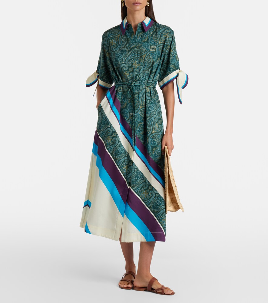 Alémais Joni printed linen-blend shirt dress