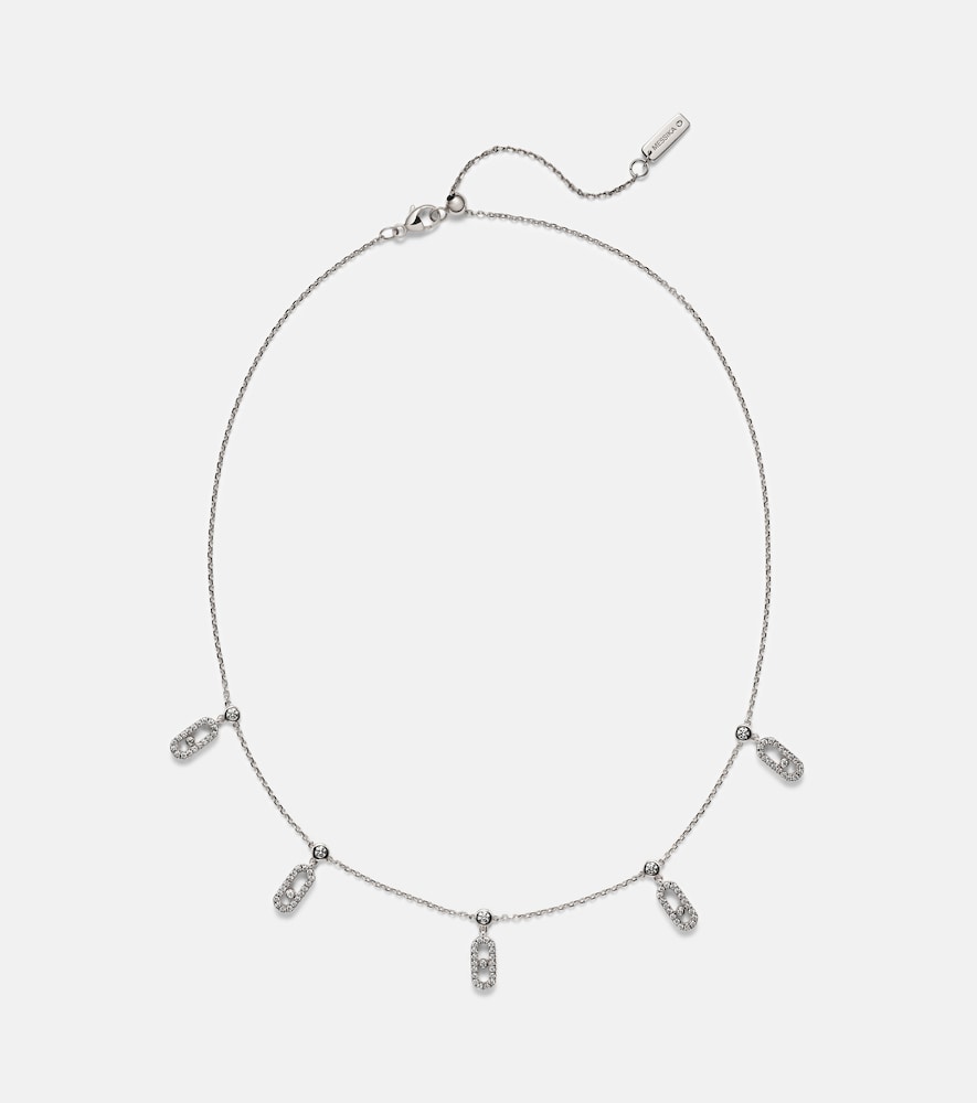 Messika Move Uno 18kt White Gold Choker With Diamonds In Metallic
