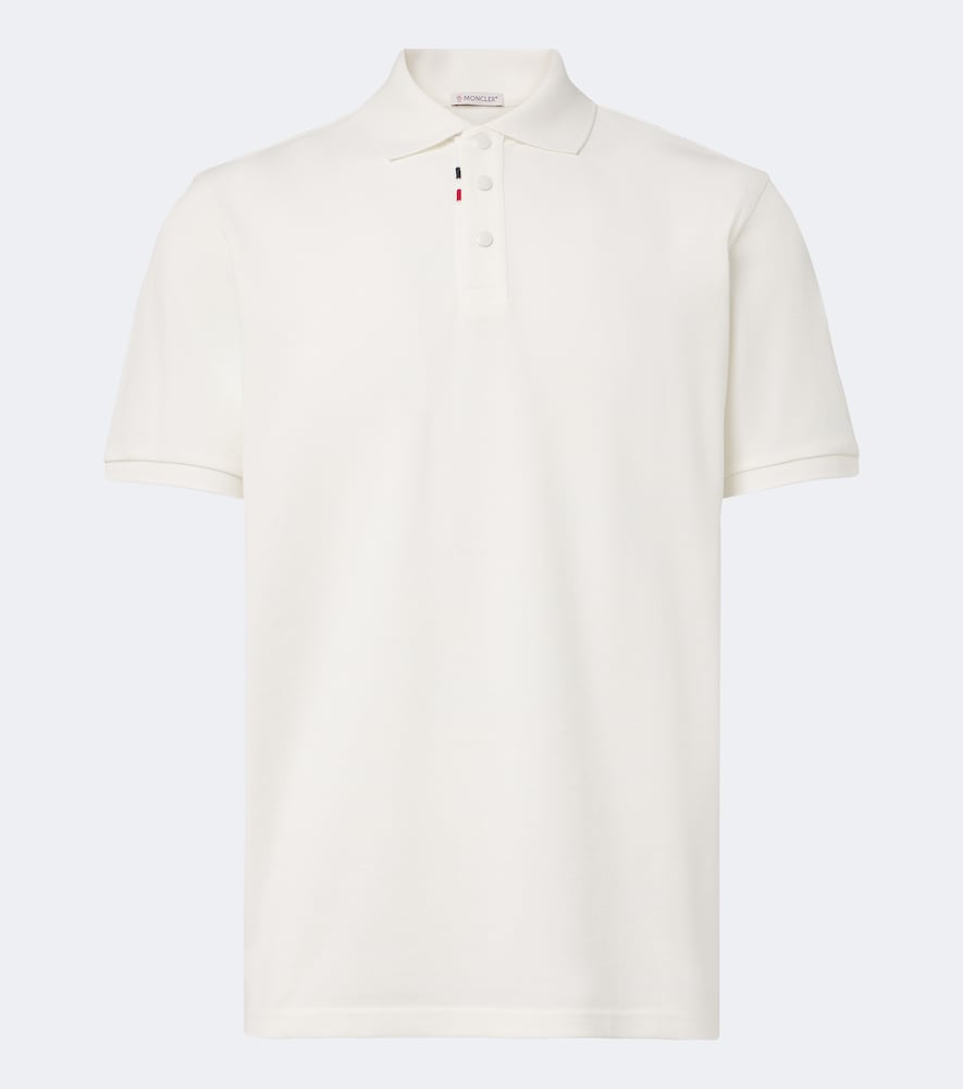 Moncler Uomo Polo In Piqué Di Cotone Bianco It Taglia 50- Mytheresa