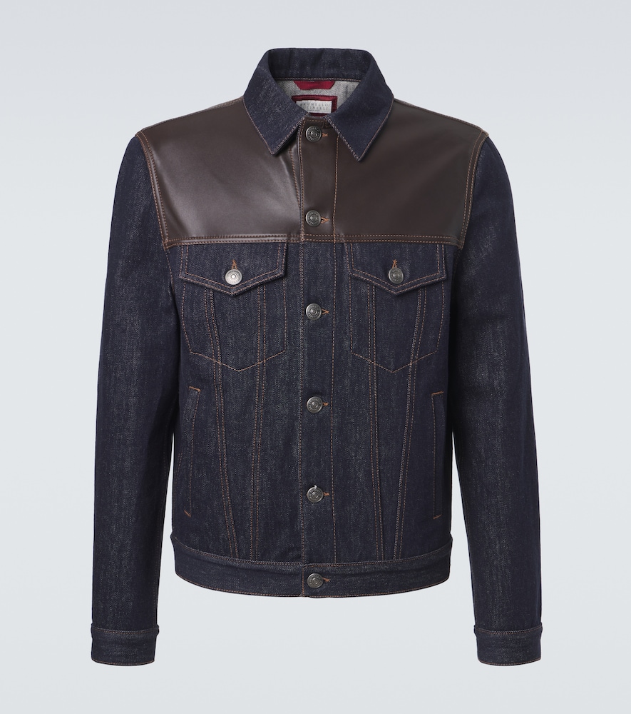 Brunello Cucinelli Veste en denim empicements en cuir 3900 €