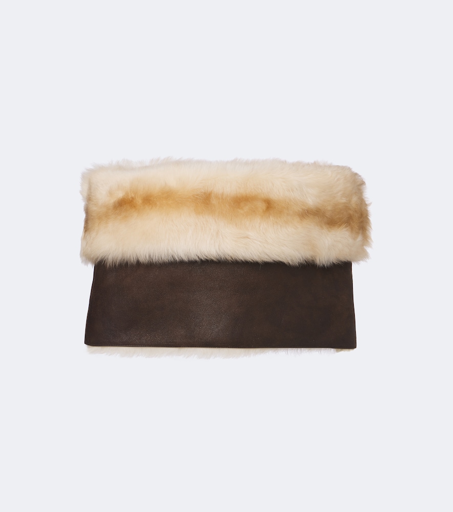 Off-Shoulder Shearling Crop Top