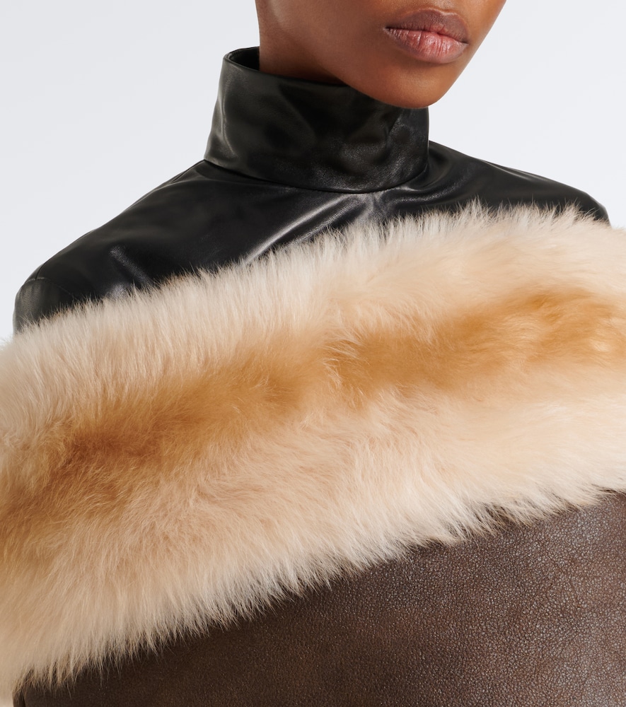 Off-Shoulder Shearling Crop Top