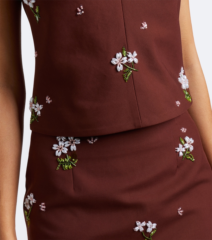 Shushu/Tong Embellished Halterneck Cotton Top