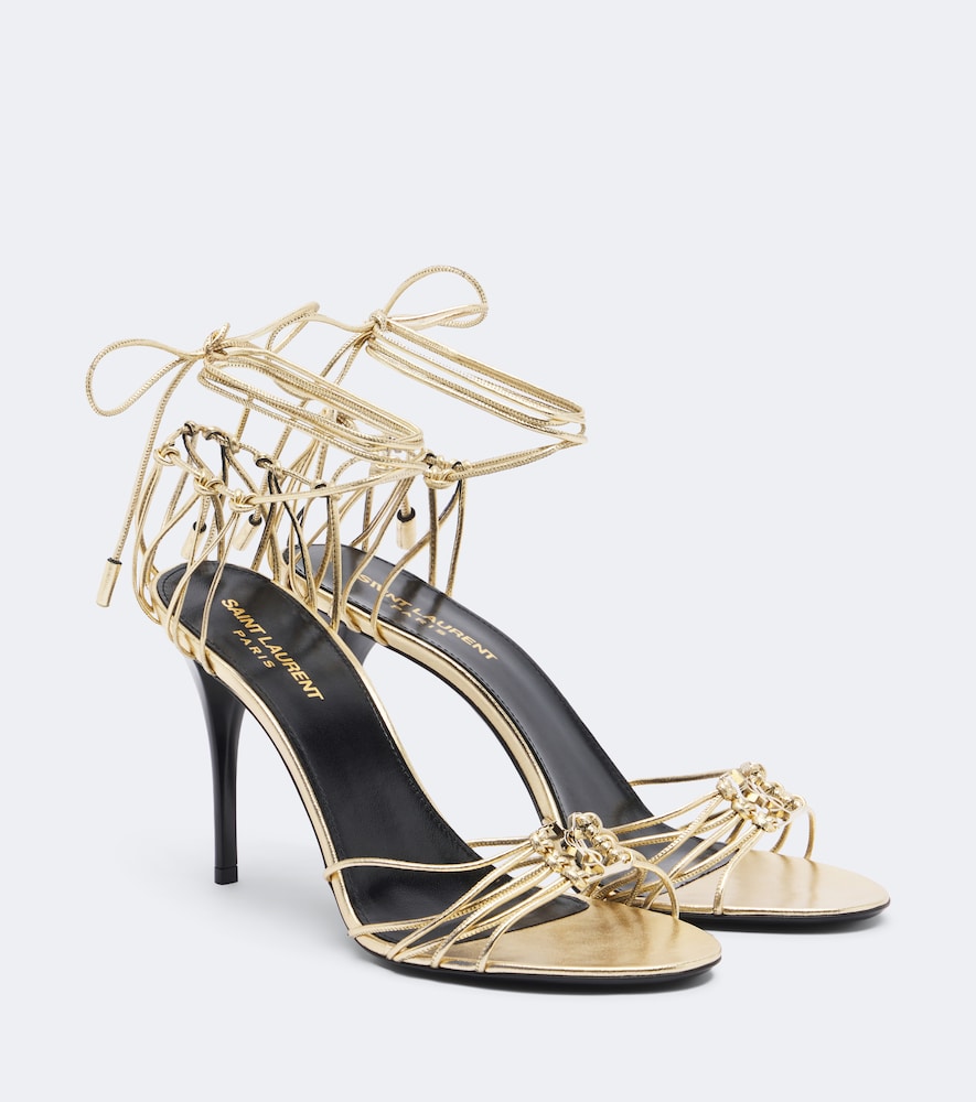 Metallic Sandalen Babylone aus Leder