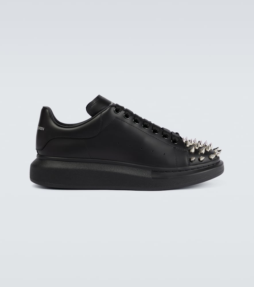 Alexander Mcqueen Oversized Stud-embellished Leather Sneakers In Black ...