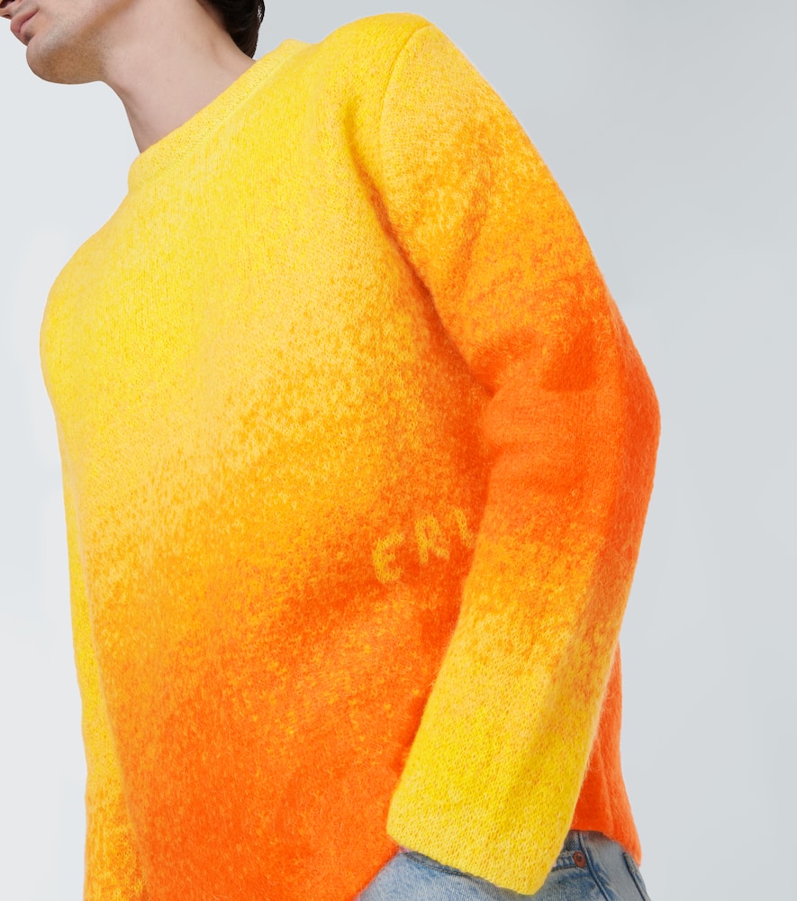 Erl Gradient Mohair-blend Sweater In Orange
