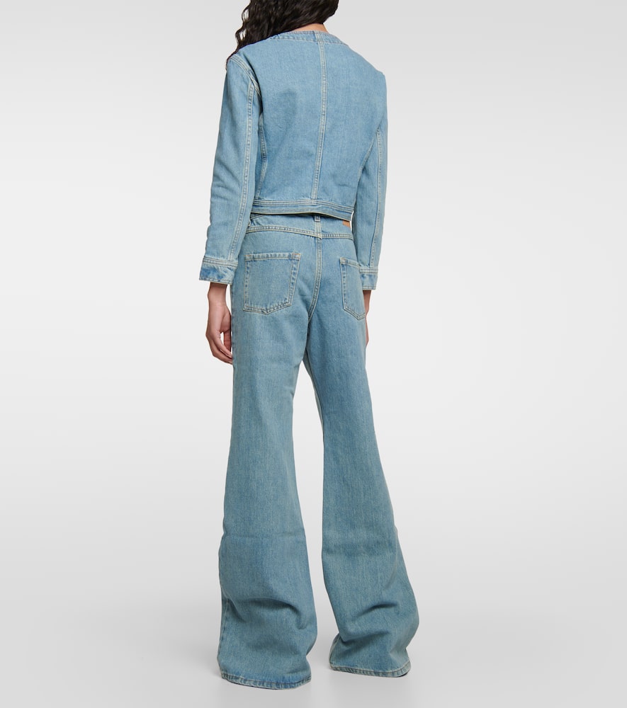 Shop Magda Butrym Low-rise Flared Jeans In Blue