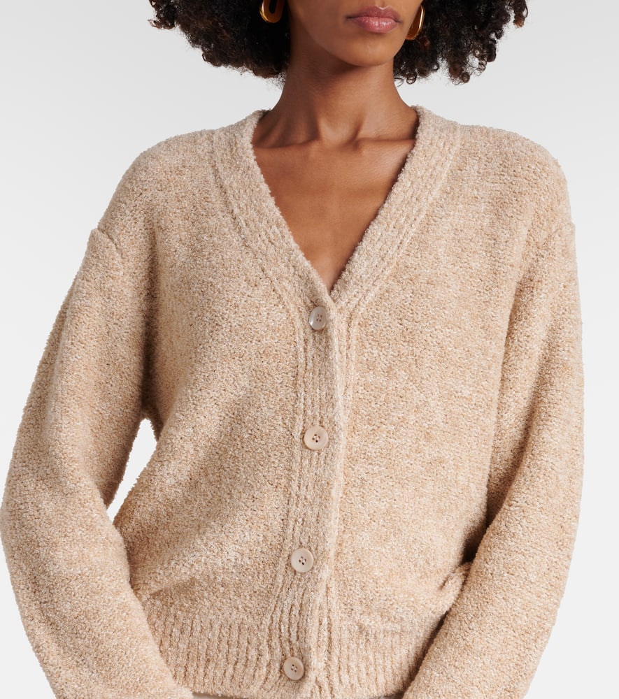 Shop Loro Piana Silk, Cashmere, And Linen Cardigan In Beige