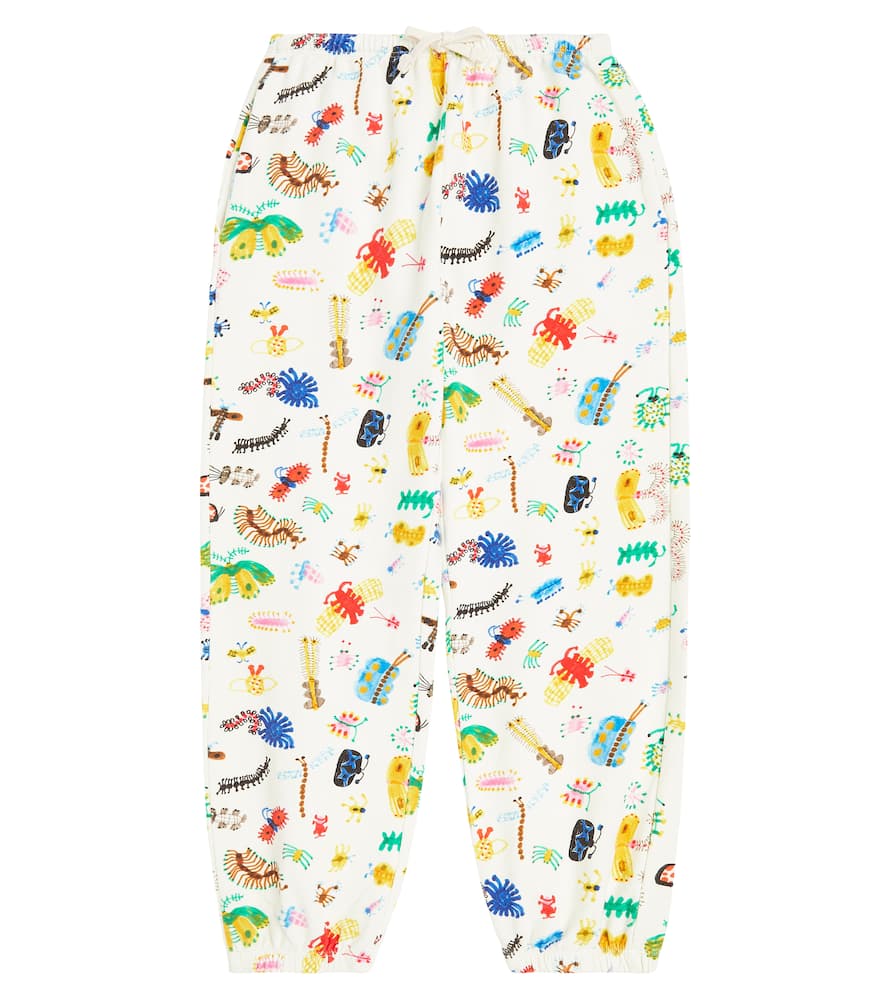 Bobo Choses Funny Insects Cotton-blend Jersey Sweatpants In Offwhite