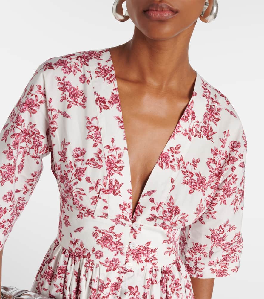 Emilia Wickstead Elowen Printed Midi Dress In Vintage Rose Pink