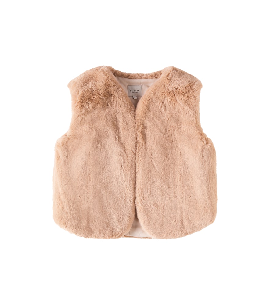 Donsje Pimmy Gilet In Cloudy Rose Teddy