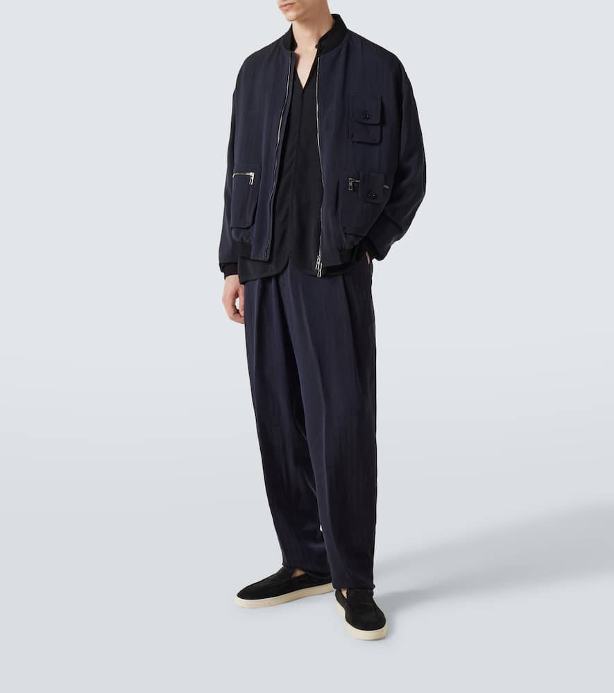 Giorgio Armani Bomberjacke Aus Twill In Blau