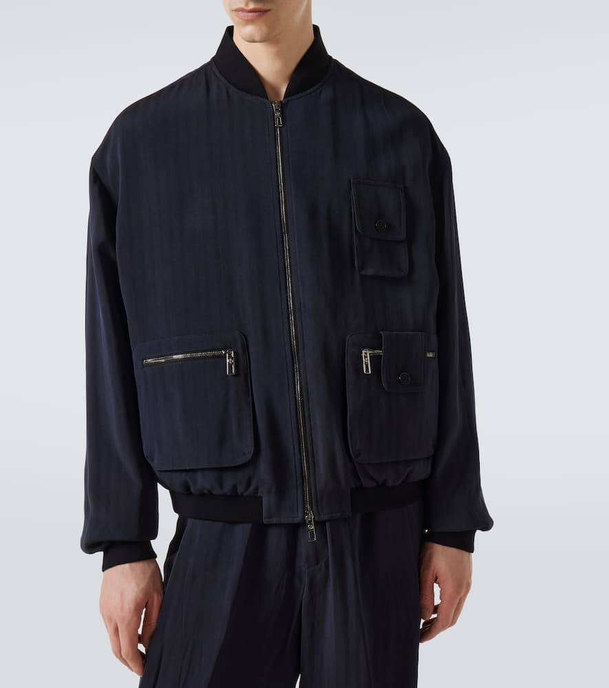 Giorgio Armani Bomberjacke Aus Twill In Blau