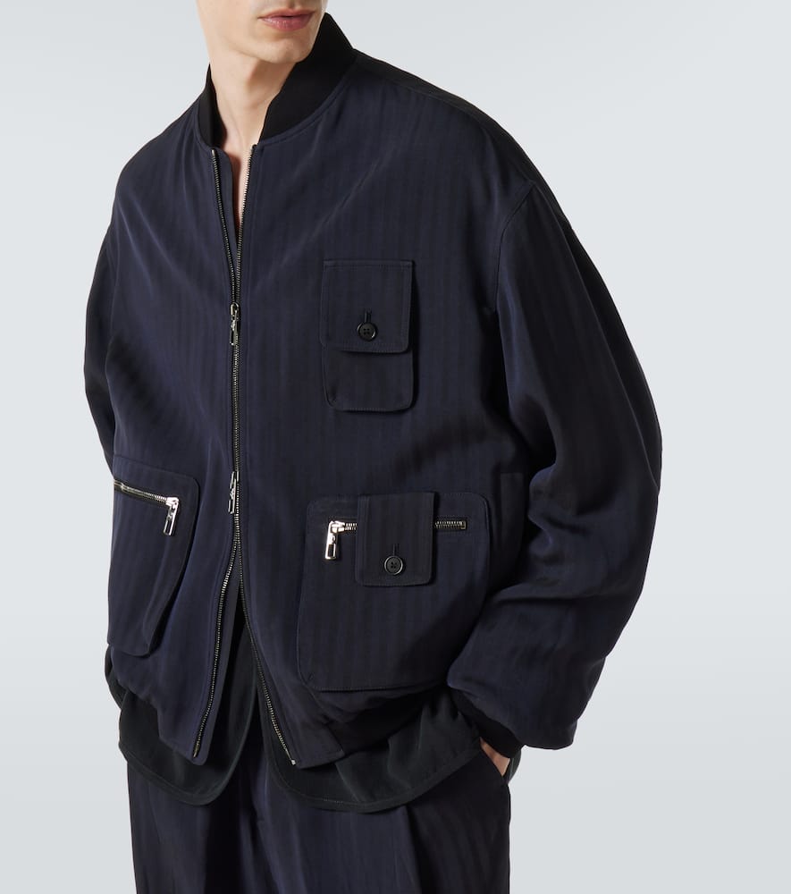 Giorgio Armani Bomberjacke Aus Twill In Blau