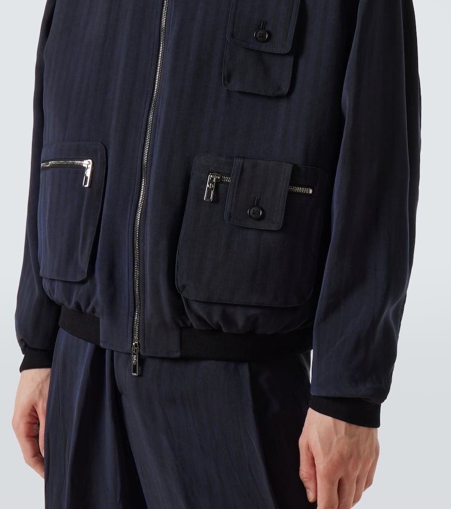Giorgio Armani Bomberjacke Aus Twill In Blau