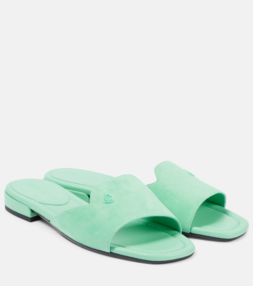Dina logo suede slides
