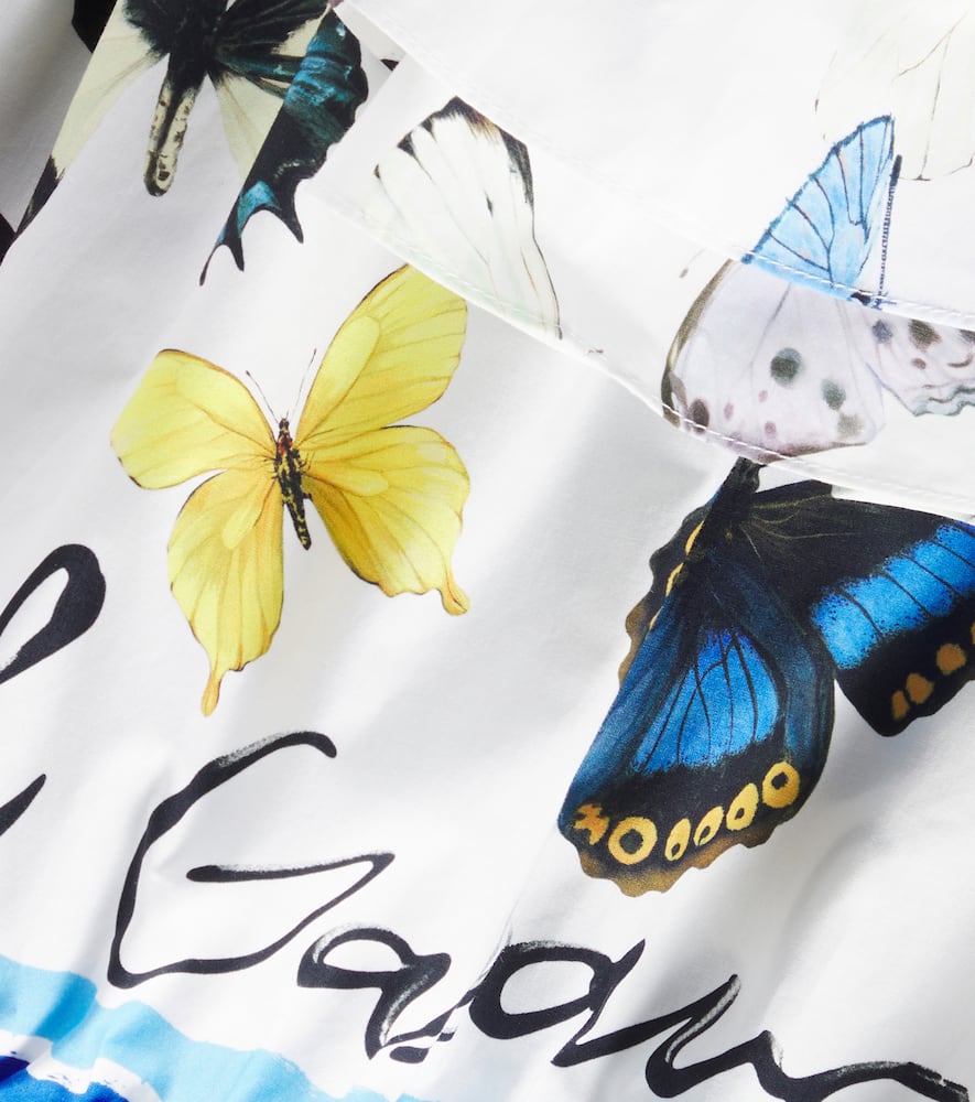 Dolce & Gabbana Bedrucktes Top Aus Baumwollpopeline In Multicolor