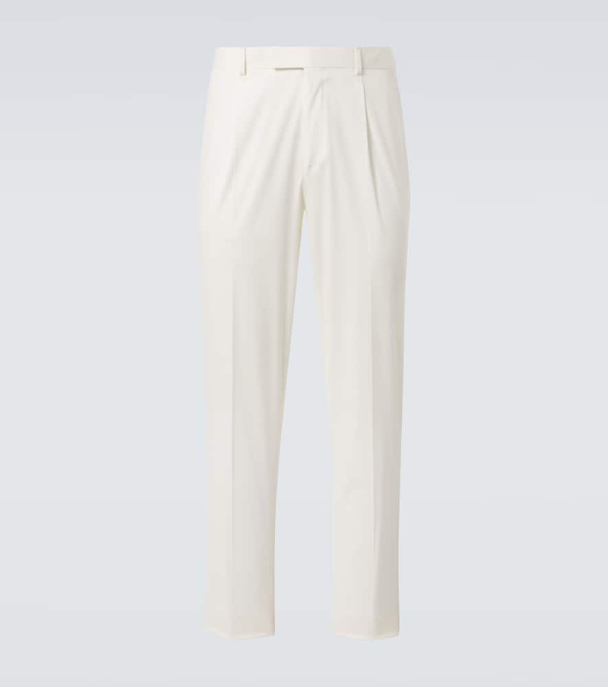 Zegna Cotton-blend Straight Pants In White