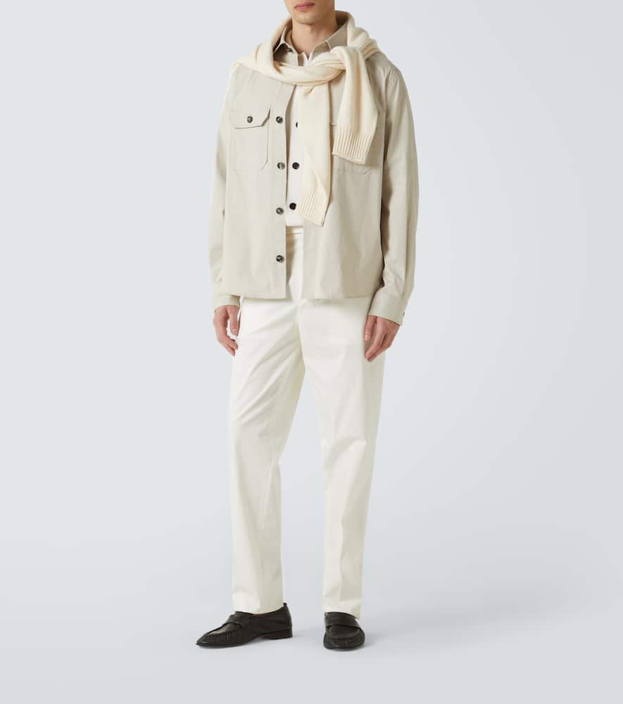 Zegna Cotton-blend Straight Pants In White